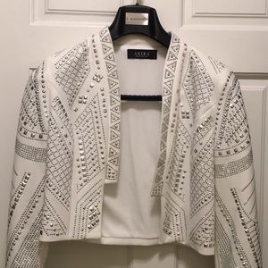 White studded crop jacket